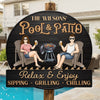 Custom Home Decor Wood Sign - Personalized Anniversary Wedding Gifts For Husband And Wife, Him And Her - Just A Couple, Pool & Patio Sipping Chilling