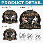Custom Home Decor Wood Sign - Personalized Anniversary Wedding Gifts For Couple, Husband, Wife - Just A Couple, Pool & Patio Sipping Chilling