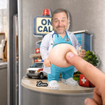 Custom Photo Dad Bod Belly Squishy Acrylic Fridge Magnet – Personalized Birthday Gifts For Nurse – Caring Is My Superpower