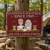 Custom Home Decor Metal Sign - Personalized Anniversary Wedding Camping Gifts For Campers, Husband And Wife, Him And Her, Dog Cat Lovers, Dog Dad And Mom - Paws Chaos Endless Love
