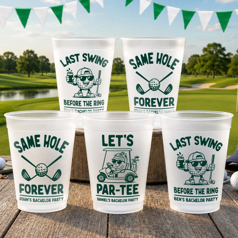 Custom Bachelor Golf Party Cups - Personalized Birthday Gifts For Golf Lovers, Sports Fans, Sports Lovers - Fairways And Good Days