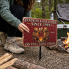 Custom Home Decor Metal Sign - Personalized Anniversary Wedding Camping Gifts For Campers, Husband And Wife, Him And Her - Love Drives Us Crazy