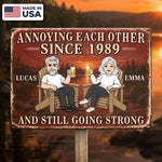 Custom Home Decor Metal Sign - Personalized Anniversary Wedding Gifts For Husband And Wife, Him And Her - Driving Each Other Crazy