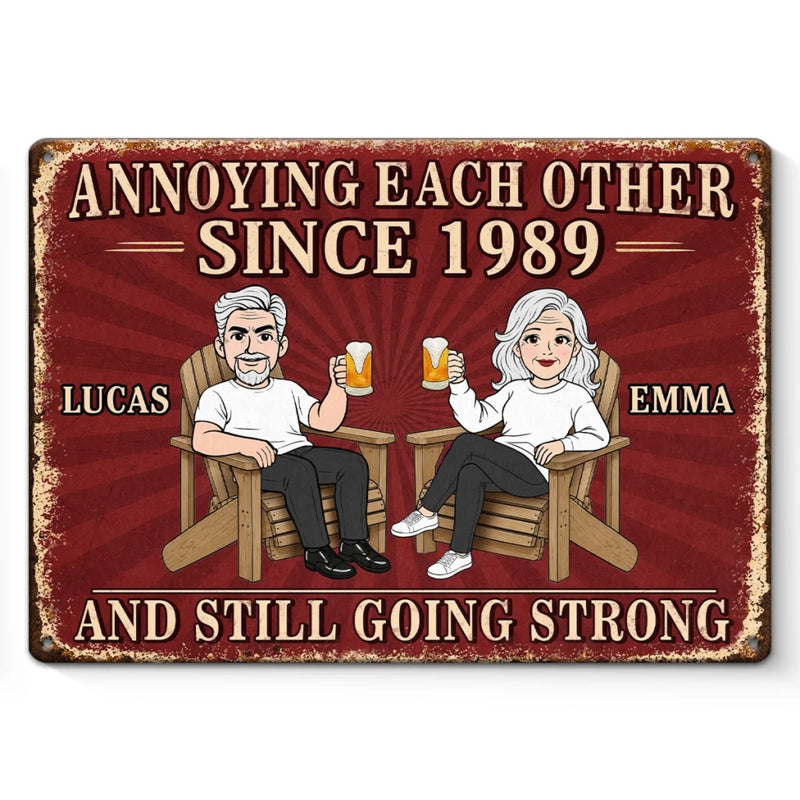 Custom Home Decor Metal Sign - Personalized Anniversary Wedding Gifts For Husband And Wife, Him And Her - Still Crazy In Love