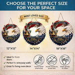 Custom Wood Sign - Personalized America 250th Anniversary Gifts For Family - Bald Eagle Patriotic