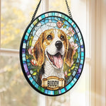 Custom Photo Stained Glass Window Hanging Suncatcher - Personalized Birthday Gifts For Dog Lovers - A Bond That Lasts Forever
