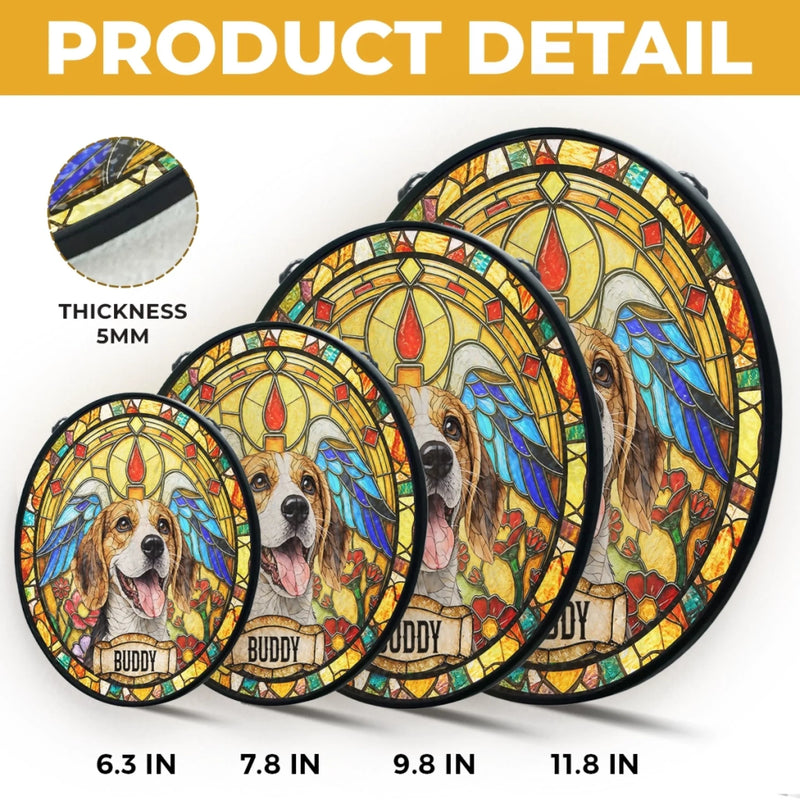 Custom Photo Stained Glass Window Hanging Suncatcher - Personalized Birthday Gifts For Dog Lovers - A Bond That Lasts Forever