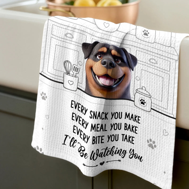 Custom Kitchen Towel - Personalized Birthday Gifts For Dog Cat Lovers, Dog Dad And Mom, Cat Owners - Master Of The Kitchen Stare