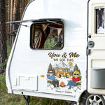 Custom RV Decal - Personalized Anniversary Wedding Camping Gifts For Campers, Husband And Wife, Him And Her - Campfire Love