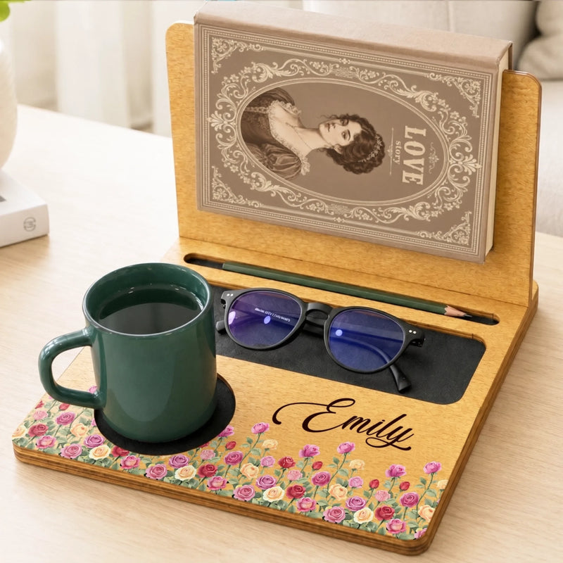 Custom Birth Flower Book Holder Stand - Personalized Bookish Gifts For Book Lovers, Bookworms, Readers - Read Relax Repeat