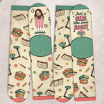 Custom Crew Socks - Personalized Bookish Gifts For Book Lovers, Bookworms, Readers - I'd Rather Be Reading
