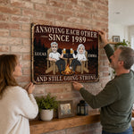 Custom Home Decor Metal Sign - Personalized Anniversary Wedding Gifts For Husband, Wife, Couple - Love Drives Us Crazy