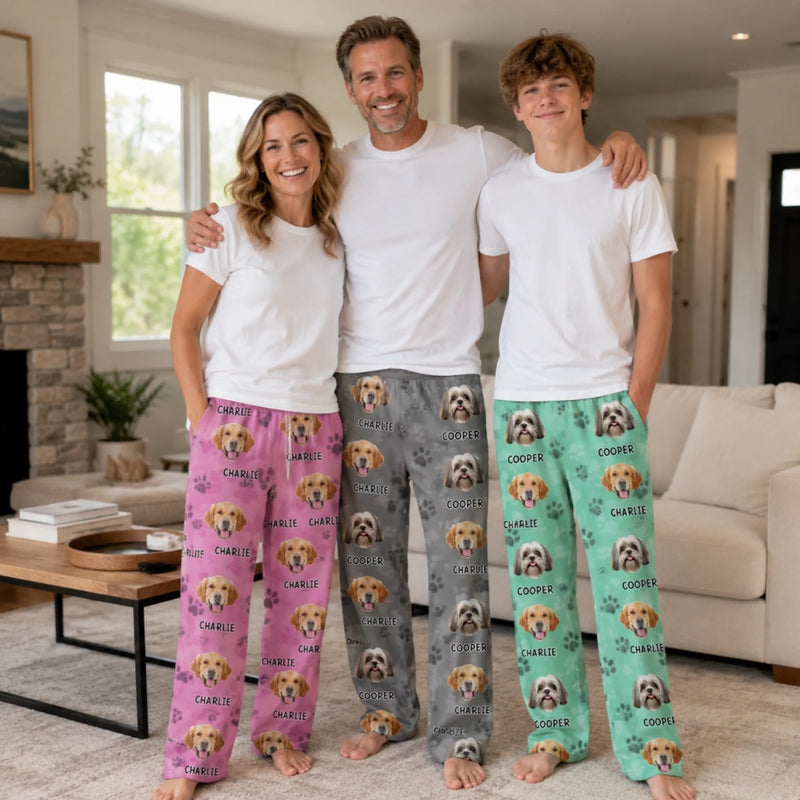 Custom Photo Pawsome Christmas Vibes! - Dog & Cat Personalized Custom Pajama Pants - Christmas Gift For Dog Lovers, Pet Owners