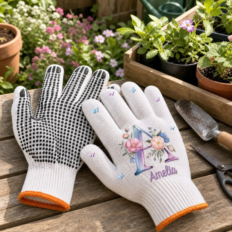 Custom Gardening Gloves - Personalized Birthday Garden Gifts For Gardeners, Plant Lovers - A Little Piece Of Paradise