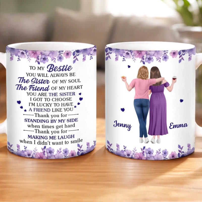 Custom Mug - Personalized Best Friend Birthday Gifts For Women, Besties, Sisters, BFF - Besties For Life