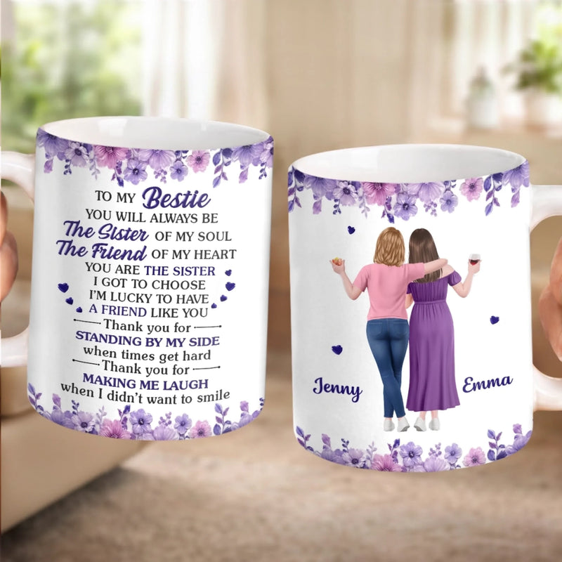 Custom Mug - Personalized Best Friend Birthday Gifts For Women, Besties, Sisters, BFF - Besties For Life