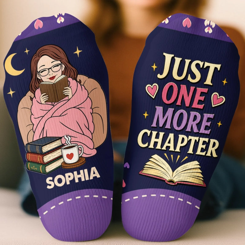 Custom Crew Socks - Personalized Bookish Gifts For Book Lovers, Bookworms, Readers - Happiness Is A Good Book