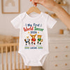 Custom World Football Baby Onesie - Personalized Baby Shower, Gender Reveal Gifts For Football Lovers, New Moms, New Dads - My First Champion Cup