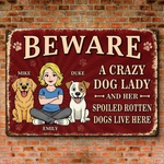 Custom Home Decor Metal Sign - Personalized  Birthday Gifts For Dog Lovers, Dog Dad And Mom - Welcome To Our Furry Madhouse
