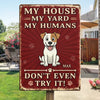 Custom Home Decor Metal Sign - Personalized  Birthday Gifts For Dog Lovers, Dog Dad And Mom - Protected By Furry Chaos