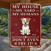 Custom Home Decor Metal Sign - Personalized  Birthday Gifts For Dog Lovers, Dog Dad And Mom - Protected By Furry Chaos