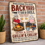 Custom Home Decor Metal Sign - Personalized  Anniversary Wedding Gifts For Husband, Wife, Couple - Good Friends, Good Times, Free Beer