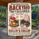 Custom Home Decor Metal Sign - Personalized  Anniversary Wedding Gifts For Husband, Wife, Couple - Good Friends, Good Times, Free Beer
