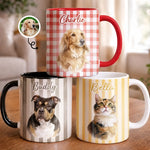 Custom Photo Accent Mug - Personalized Birthday Gifts For Dog Cat Lovers, Dog Dad And Mom, Cat Owners -  My Therapist Has Paws