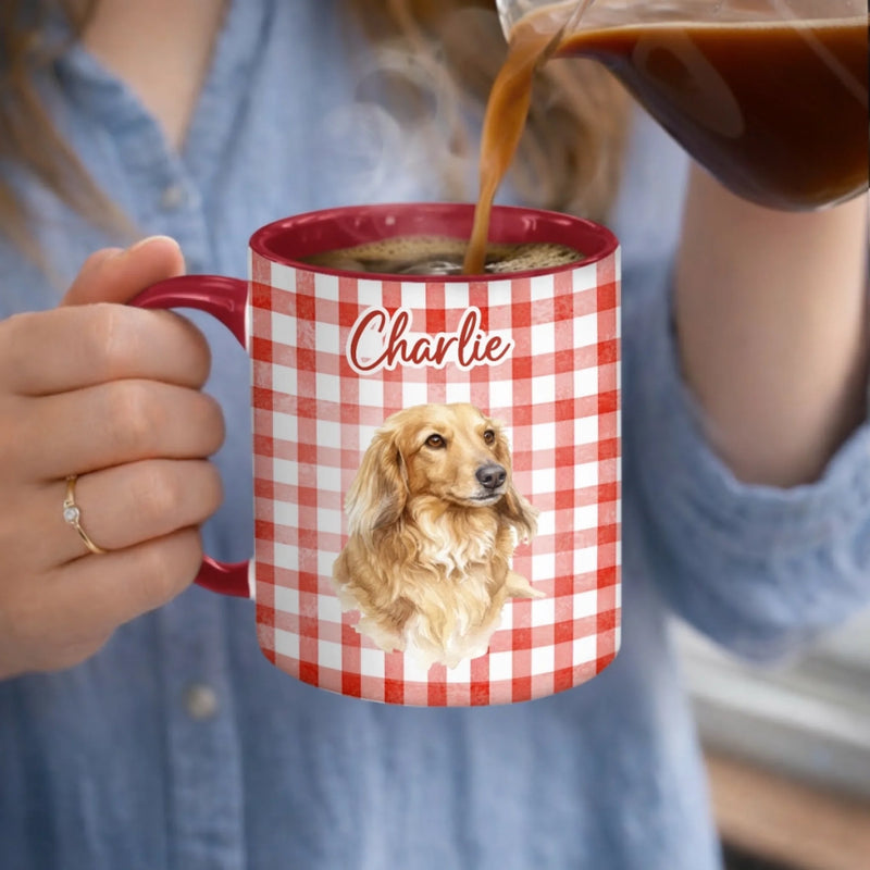 Custom Photo Accent Mug - Personalized Birthday Gifts For Dog Cat Lovers, Dog Dad And Mom, Cat Owners -  My Therapist Has Paws