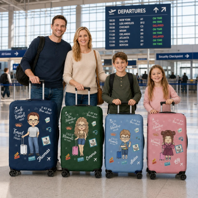 Love Is An Endless Journey - Travel Personalized Custom Luggage Cover - Summer Vacation Gift, Gift For Adventure Travel Lovers