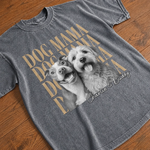 Custom Photo Washed Cotton T-shirt - Personalized Birthday Gifts For Dog Cat Lovers, Dog Dad And Mom, Cat Owners - Proud Dog Mama