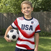 Custom USA World Football Youth Soccer Jersey - Personalized Birthday Gifts For Kids, Football Lovers, Sports Fans, Sports Lovers - Coolest Player In The League