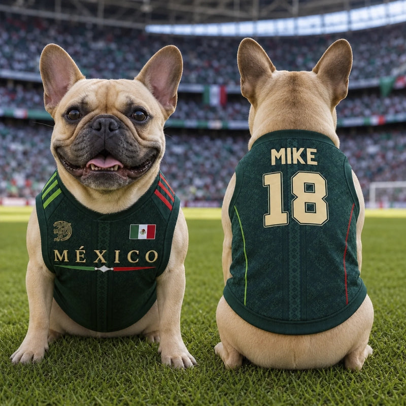 Custom Mexico World Football Pet Jersey - Personalized Birthday Gifts For Football Dog Cat Lovers, Dog Dad And Mom, Cat Owners - Furry Champion