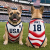Custom USA World Football Pet Jersey - Personalized Birthday Gifts For Football Dog Cat Lovers, Dog Dad And Mom, Cat Owners - Furry Patriot On The Field