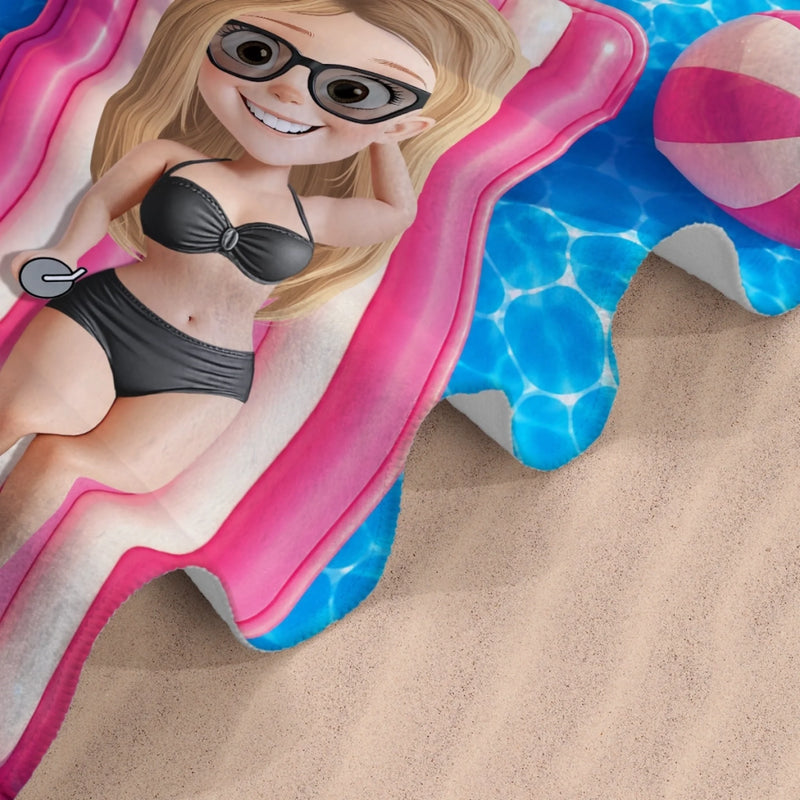 Custom Beach Towel - Personalized Summer Vacation And Travel Gifts For Women, Besties, Sisters, BFF - Sun Sand Sea