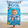 Custom Photo Beach Towel - Personalized Summer Vacation And Travel Gifts For Family, Kids - Sun Sand And Smiles
