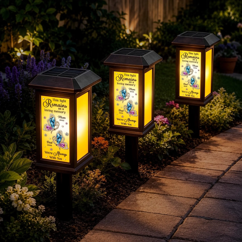 Custom Solar Garden Light - Personalized Memorial Sympathy Gifts For Mom, Dad - Forever Remembered Forever Loved
