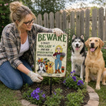 Custom Home Decor Metal Sign - Personalized  Birthday Garden Gifts For Gardeners, Dog Lovers, Dog Mom - The Crazy Dog Lady Lives Here