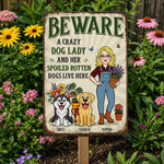 Custom Home Decor Metal Sign - Personalized  Birthday Garden Gifts For Gardeners, Dog Lovers, Dog Mom - The Crazy Dog Lady Lives Here