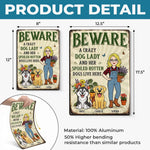 Custom Home Decor Metal Sign - Personalized  Birthday Garden Gifts For Gardeners, Dog Lovers, Dog Mom - The Crazy Dog Lady Lives Here