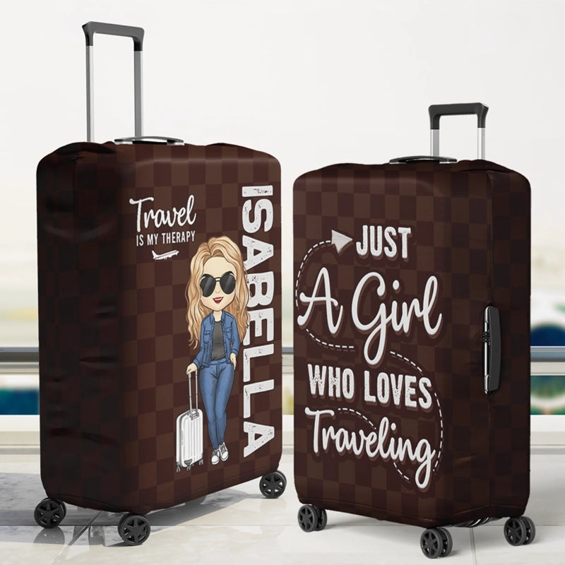 Custom Luggage Cover - Personalized Summer Vacation And Travel Gifts For - Gifts For Mom, Dad, Brother, Sister, Kids - The Sky Is Calling