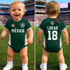 Custom Mexico World Football Baby Jersey Bodysuit
 - Personalized Baby Shower, Gender Reveal Gifts For New Moms, New Dads, Football Lovers - Team’s Little All Star