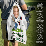 Custom Photo Golf Towel - Personalized Birthday Gifts For Golf Lovers, Sports Fans, Sports Lovers - Golf Is My Happy Place