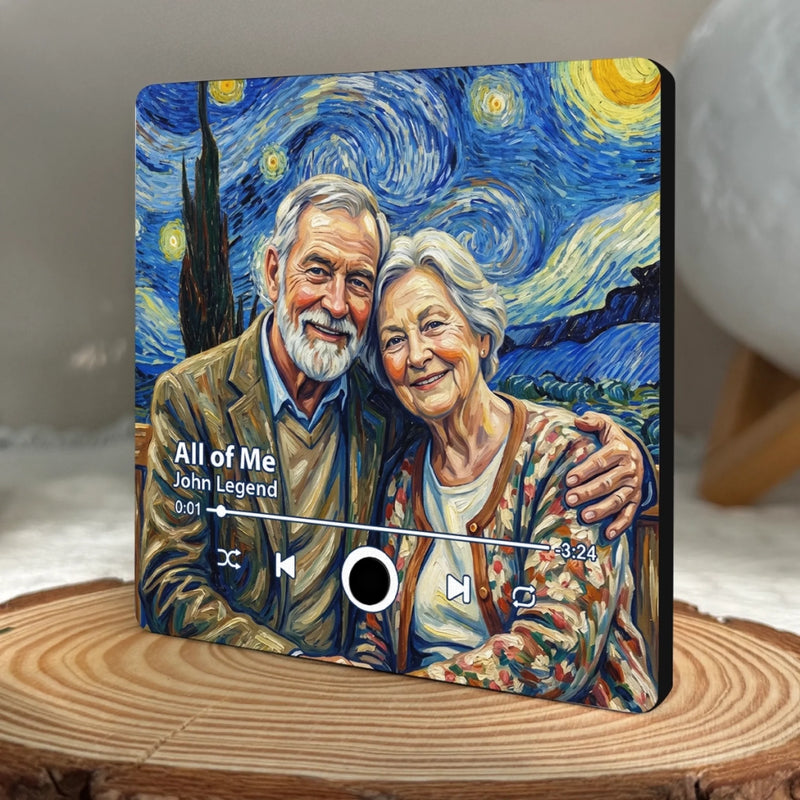Custom Photo Music Fridge Magnet That Can Play Songs - Personalized Anniversary Wedding Gifts For Husband, Wife, Couple - Sweet Melodies, Wrinkly Smiles