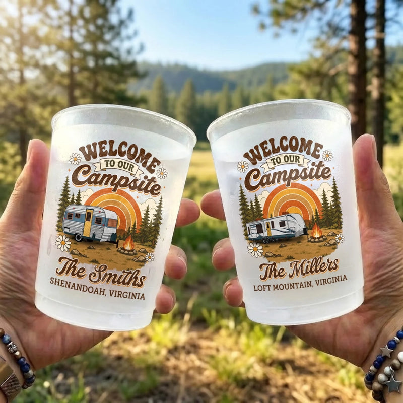 Custom Party Cups - Personalized Summer Vacation And Travel Camping Gifts For Campers, Mom, Dad, Brother, Sister, Kids - Camp Laugh Repeat