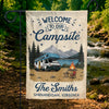 Custom Flag - Personalized Summer Vacation And Travel Camping Gifts For Campers, Mom, Dad, Brother, Sister, Kids - Adventure Awaits