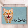 Custom Photo Home Decor Decorative Mat - Personalized Birthday Gifts For Dog Cat Lovers, Dog Dad And Mom, Cat Owners - Love Comes With Paws