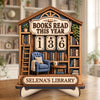 Custom Wooden Tracker Sign - Personalized Bookish Gifts For Book Lovers, Bookworms, Readers - Read More Smile More