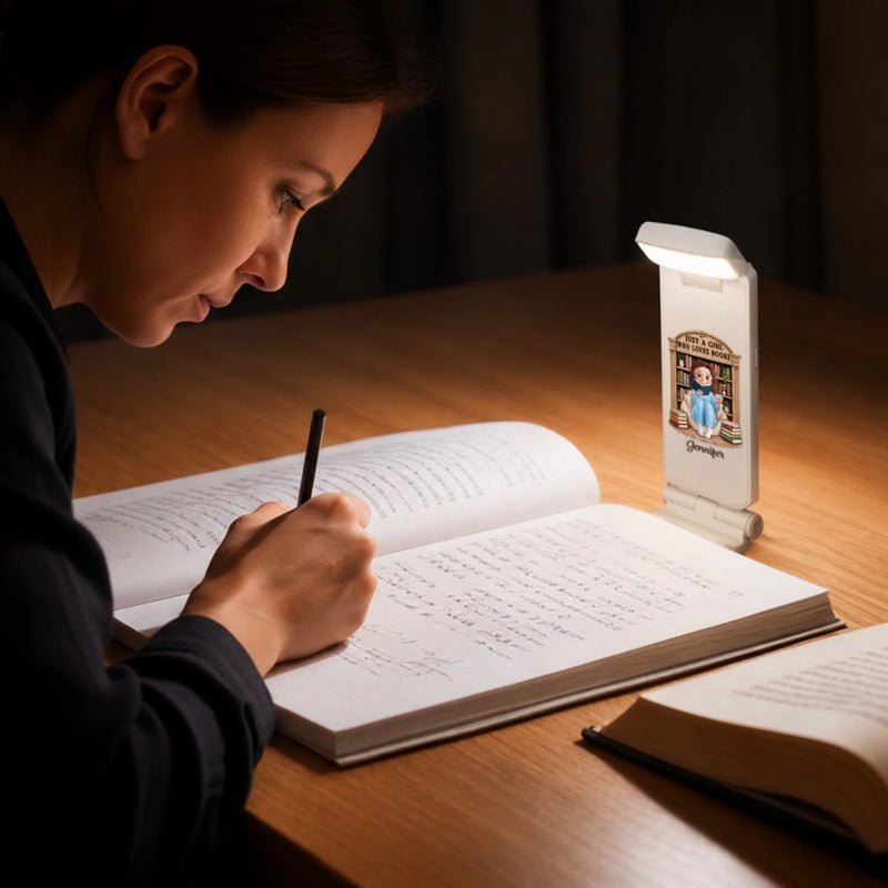 Custom Clip LED Reading Lamp - Personalized Bookish Gifts For Book Lovers, Bookworms, Readers - Reading Is My Happy Place