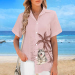 Custom Photo Unisex Tropical Hawaiian Aloha Shirt - Personalized Summer Vacation And Travel Gifts For Dog Lovers, Dog Dad - Paradise Is Here